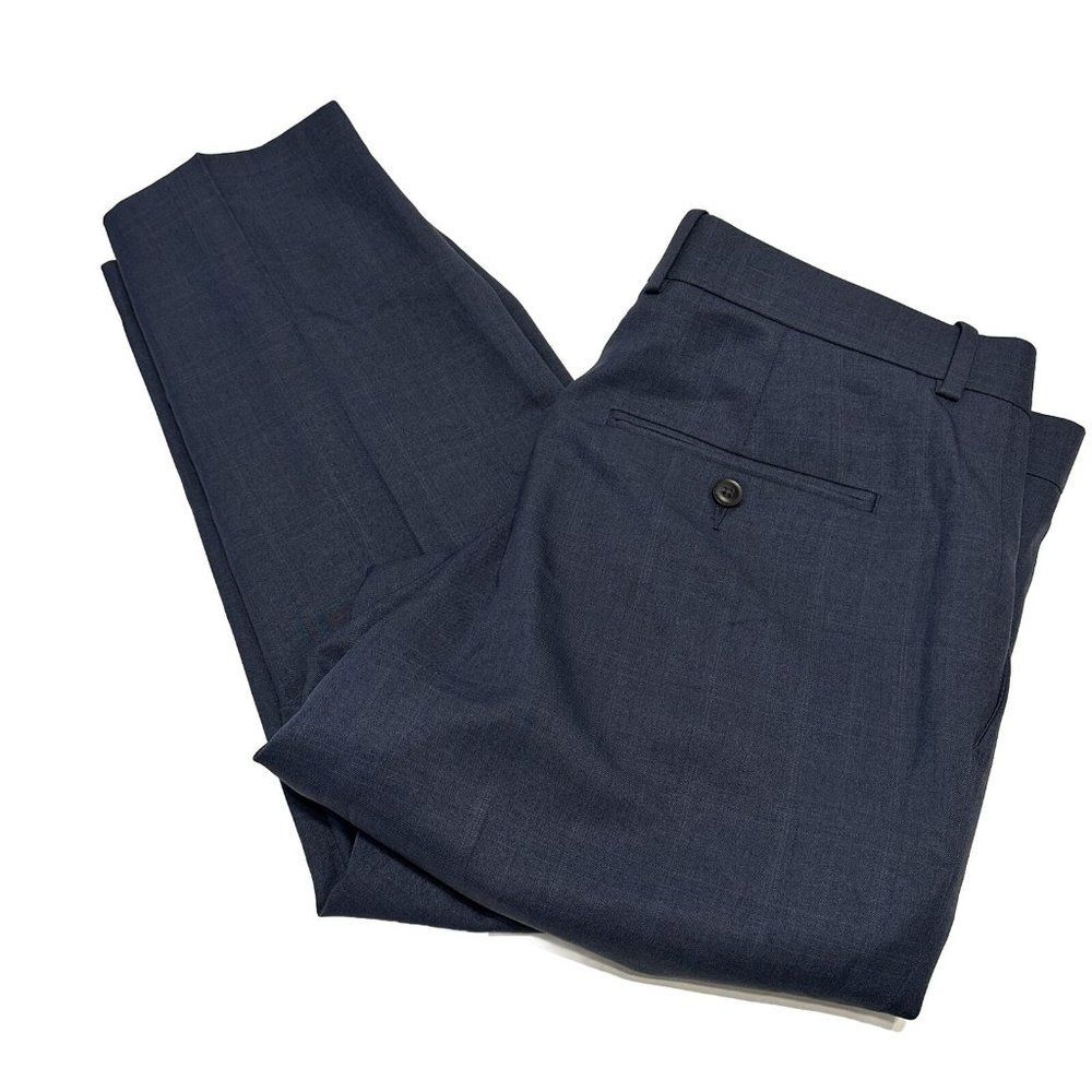 PERRY ELLIS PORTFOLIO Men's Pants 33 X 30 Blue Modern-Fit Solid Trouser